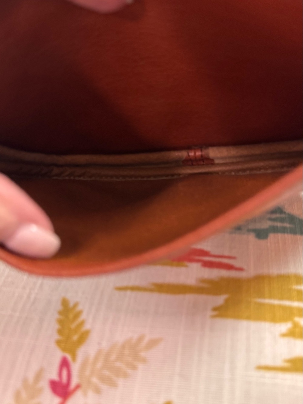 Vintage Longchamp Leather Crossbody Saddle Bag Brown Tan Cognac France EUC - Picture 11 of 12
